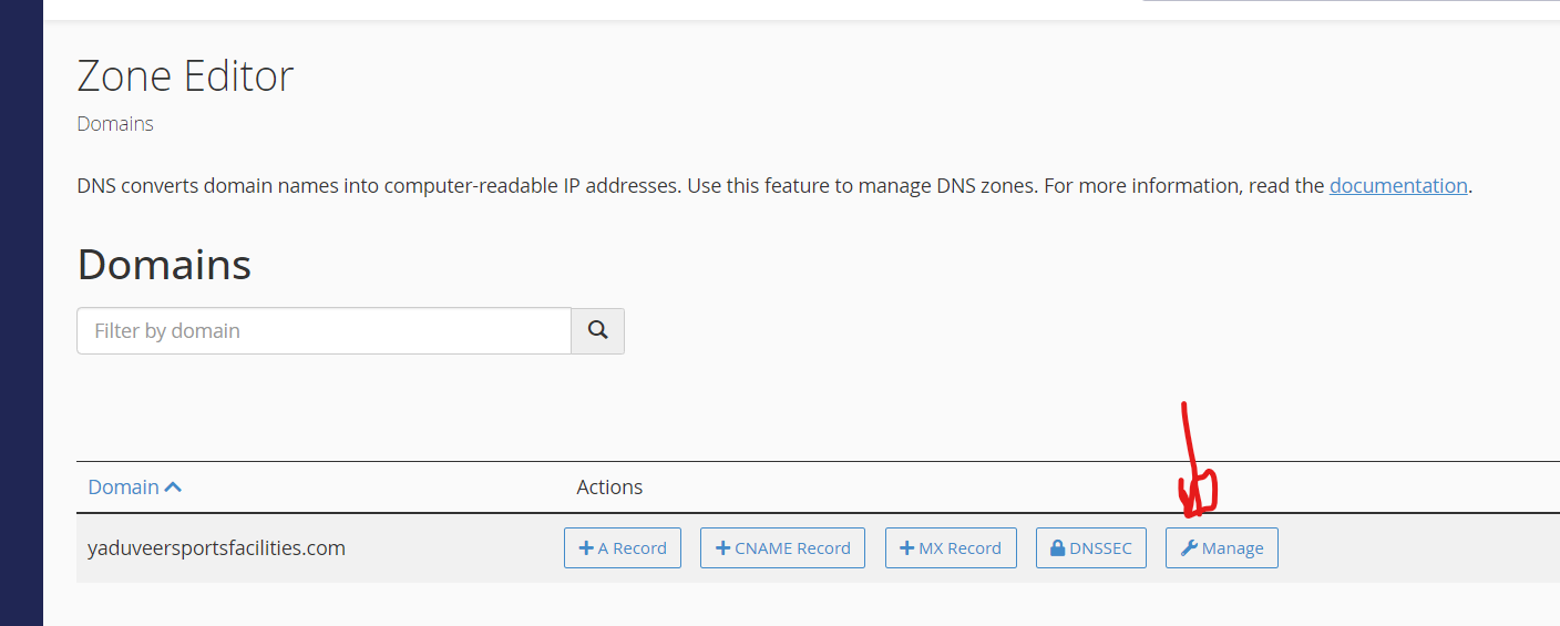Manage all records inn cpanel