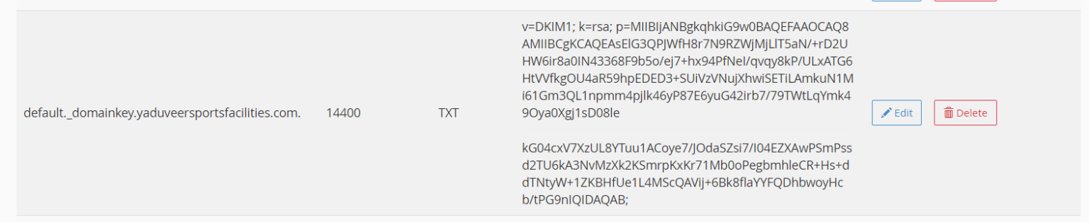 updating DKIM1 Records