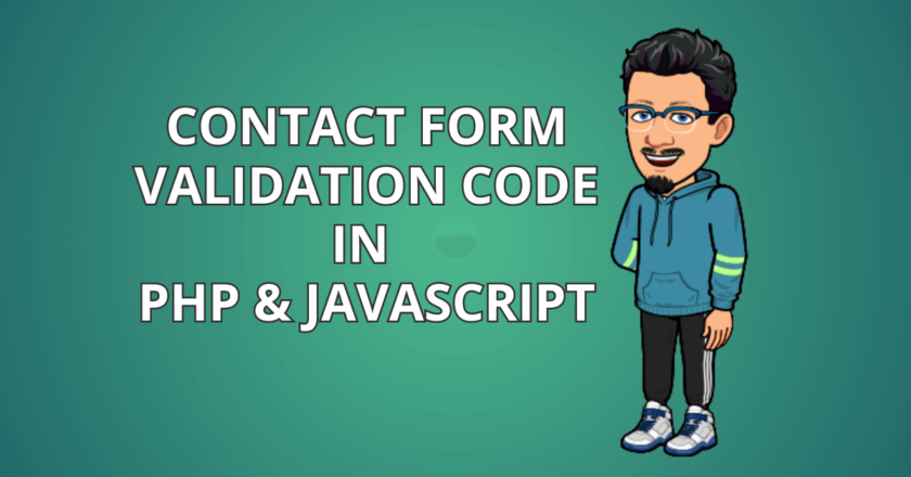 contact form validation code on php and javascript