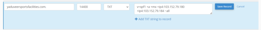 Adding Gsuite SPF records